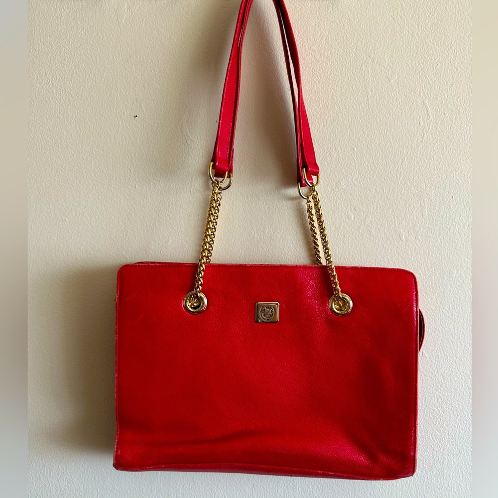 Vintage Liz Claiborne Leather Purse - Red